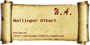 Wallinger Albert névjegykártya