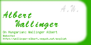 albert wallinger business card